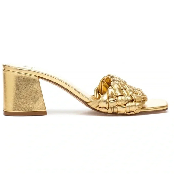 Marc Fisher Nahea Sandal Gold Leather NWOT - Picture 2 of 6